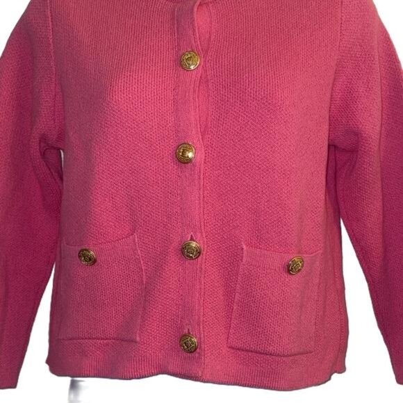 Zara Gold Metal Button Cropped Pink Jacket , Size Small - Picture 4 of 7